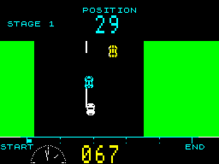 COOPER RUN on a curve with rival cars and traffic